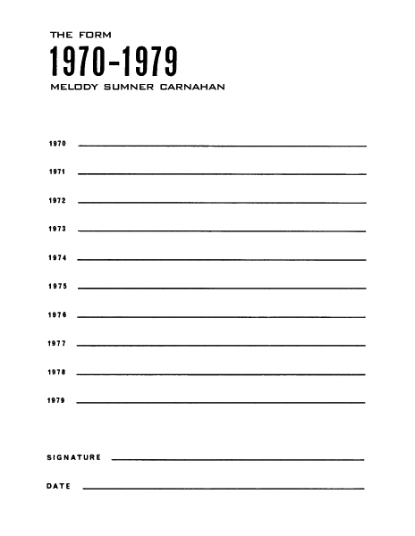 THE FORM: 1970–1979 (2nd ed.)